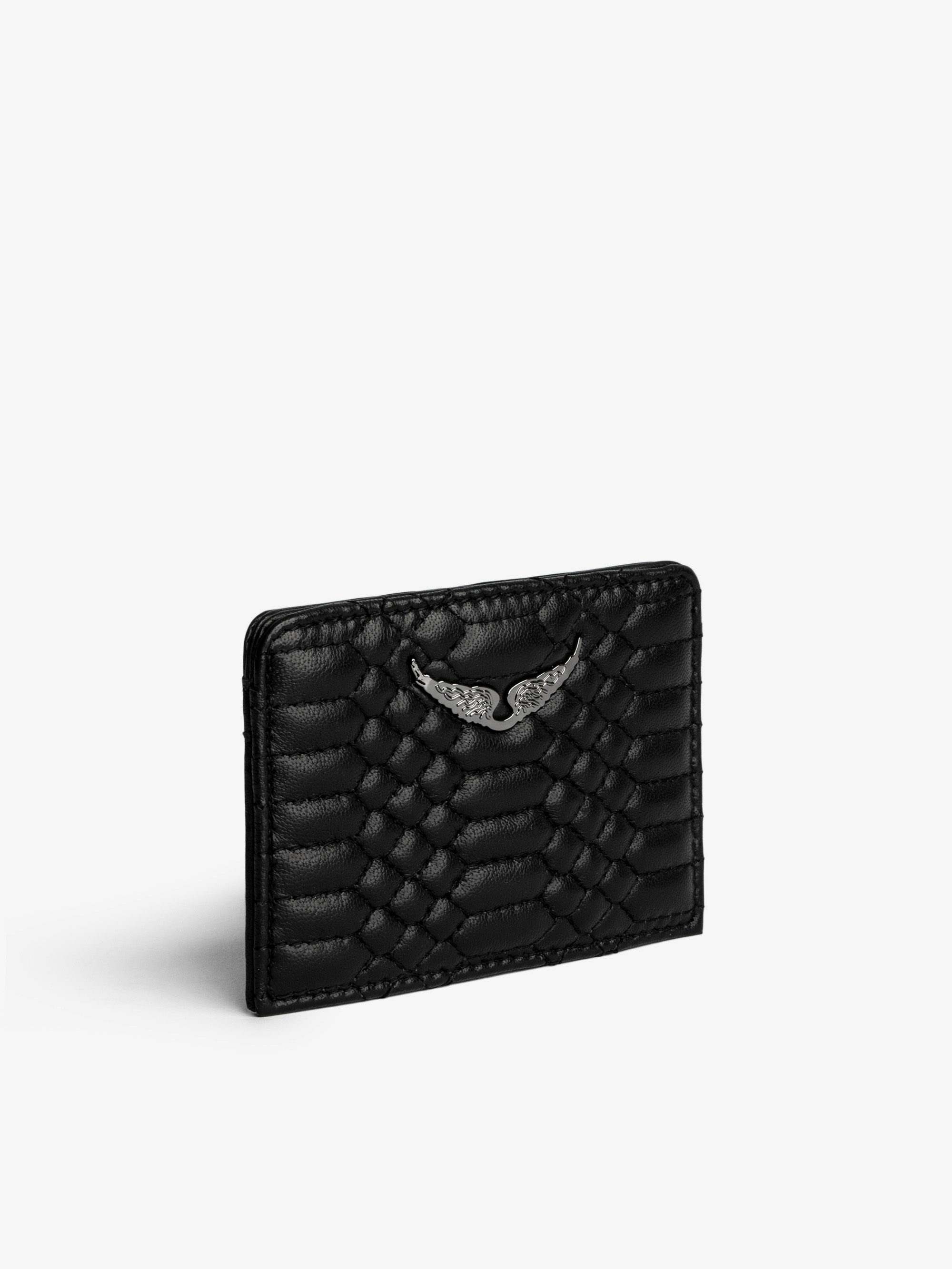Quilted ZV Pass Card Holder - Quilted card holder in matte leather.